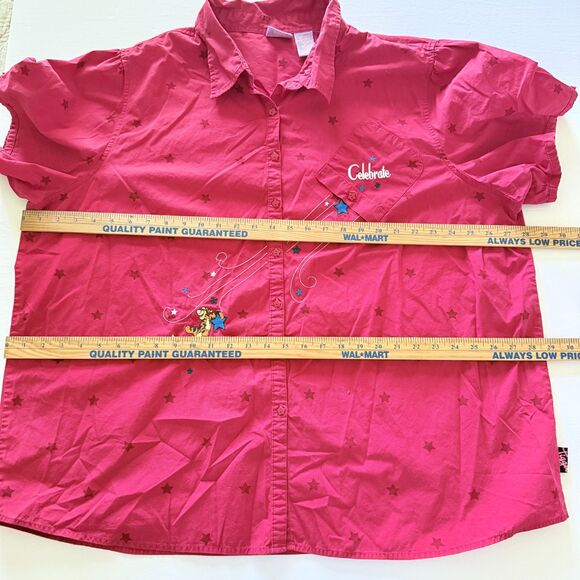 Vintage Disney Celebration Tigger Button Down Short Sleeve Shirt Plus Sz 26W/28W - Picture 7 of 8